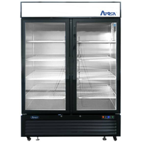 Atosa MCF8723GR 54-3/8" Black 2-Glass Door Merchandiser Refrigerator