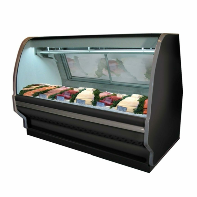 Howard-McCray SC-CFS40E-6C-BE-LED 75.5-Inch Curved Glass Seafood and Poultry Display Case