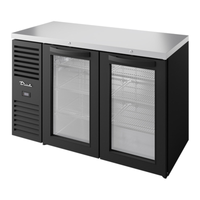 True TBR52-RISZ1-L-B-GG-1 52" Glass Door Back Bar Refrigerator with Stainless Steel Top