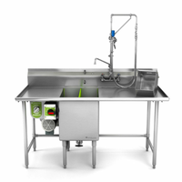 Power Soak PPA2B-66L-208-1 Commercial 2-Bay Produce Power Prep Sink - 66" x 30"