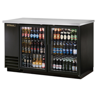 True Refrigeration TBB-2G-HC-LD 58-7/8" Two-Section Glass Door Back Bar Refrigerator