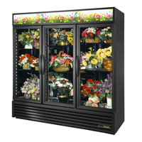 True GDM-72FC-HC~TSL01 Refroidisseur floral en verre à 3 portes de 78 pouces Noir
