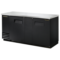 True Refrigeration TBB-3-HC 69-1/8" Two-Door Refrigerated Back Bar Cooler in Black