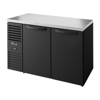 True Refrigeration TBR52-RISZ1-L-B-SS-1 52" Commercial Back Bar Refrigerator - Black/Stainless