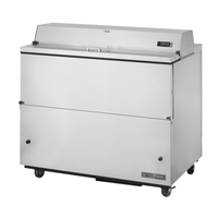 Réfrigérateur à lait mobile True Refrigeration TMC-49-S-SS-HC de 49 pouces en acier inoxydable
