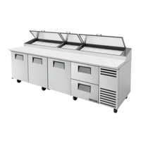 Poste de préparation de pizzas réfrigéré True Refrigeration TPP-AT-119D-2-HC de 303 cm