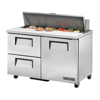 True Refrigeration TSSU-48-12D-2-HC Table de préparation de sandwichs et salades 48 pouces avec porte et tiroirs