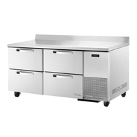 Réfrigérateur de travail profond True Refrigeration TWT-67D-4-HC~SPEC3 de 67 pouces avec 4 tiroirs