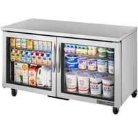 Réfrigérateur sous comptoir True Refrigeration TUC-60G-HC~FGD01 de 60 pouces à 2 portes vitrées