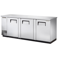 True TBB-4-S-HC 90-Inch Three-Door Solid Stainless Steel Back Bar Refrigerator