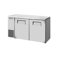 True TBB24-60-2S-Z1-SFT-S-1 60-Inch Solid Door Outdoor Back Bar Cooler - Stainless Steel