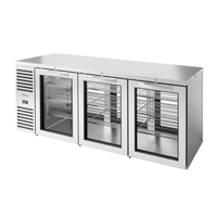 True TBR84-PTSZ1-L-S-GGG-GGG-1 84-Inch Glass Door Pass-Thru Back Bar Refrigerator