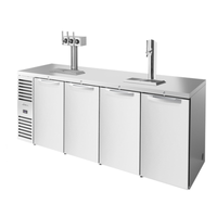 Tireuse à bière commerciale True TDR92-RISZ1-L-S-SSSS-1 en acier inoxydable de 92 pouces et 4 portes