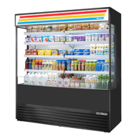 True TOAM-72GS-HC~TSL01 72-Inch Black Open Air Merchandiser with Glass Sides