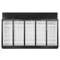 True TRM5M-YY-BLK-WHT-1BLKLLLLL-4 157-5/8 Inch Five-Door Glass Display Refrigerator