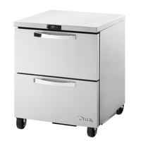 Réfrigérateur de comptoir True TUC-27D-2-HC~SPEC3 en acier inoxydable de 27 pouces à 2 tiroirs