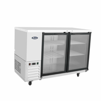 Atosa MBB48GGR 48" Two-Door Glass Back Bar Refrigerator - Stainless Steel