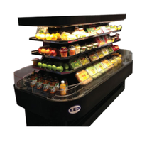 Howard-McCray SC-OD42I-7-B-LED 84-Inch Black Island Open Display Merchandiser