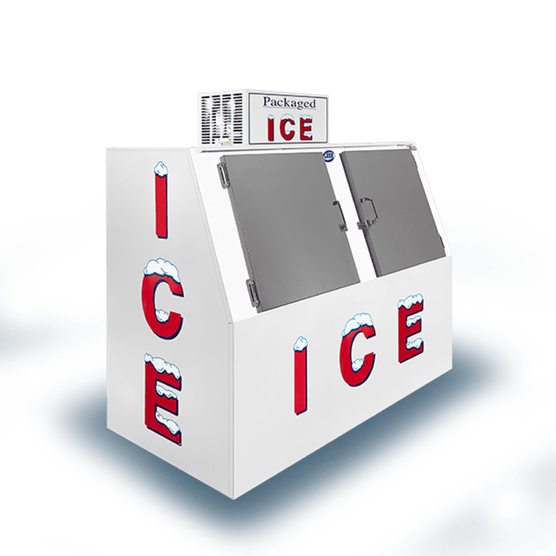Leer L060SCSP 73-Inch Solid Door Slant Outdoor Ice Merchandiser - 60 Cu. Ft.