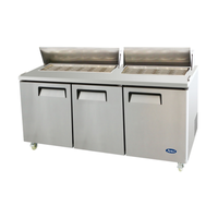 Atosa MSF8308GR 72.7-Inch Three-Door Mega Top Refrigerated Sandwich Prep Counter