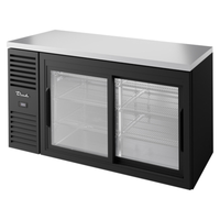 True TBR60-RISZ1-L-B-11-1 60" Black Sliding Glass Door Back Bar Refrigerator