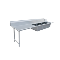 Omcan 48499 96-Inch Straight Soiled Dishtable with 3 Pre-Rinse Sinks (Left-to-Right)