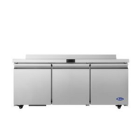 Atosa AWR72SD 72-5/8 Inch Commercial Worktop Refrigerator with 3 Solid Doors
