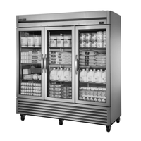 True TS-72G-HC~FGD01 3-Door Glass Reach-In Commercial Refrigerator, Stainless Steel