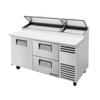 True TPP-AT-67D-2-HC 67-Inch Commercial Pizza Prep Table with Door and Drawers