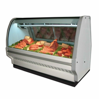 Howard-McCray SC-CMS40E-8C-LED 99.5-Inch Curved Glass Single-Duty Red Meat Display Case