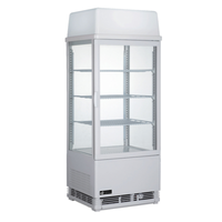 EFI CGSM-1742-W-L Vitrine réfrigérée carrée en verre blanc de 16,9 pouces