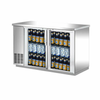 Refroidisseur de bar arrière en acier inoxydable à porte vitrée EFI Classic-Chill CBBSGD2-48CC de 48,8 pouces