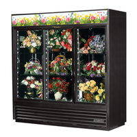 True GDM-69FC-HC-LD 78-Inch Three Sliding Door Floral Display Refrigerator