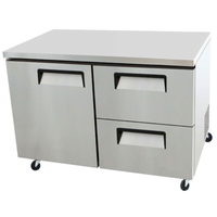 Réfrigérateur commercial sous comptoir EFI CUDW2-48VC 48 pouces avec porte et tiroirs