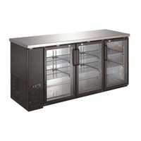 Ancaster Food Equipment BBR-72G 72.8-Inch 3-Door Glass Back Bar Refrigerator