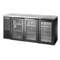 True TBB24-72-3G-Z1-SFT-B-1 72-Inch 3-Glass Door Back Bar Refrigerator