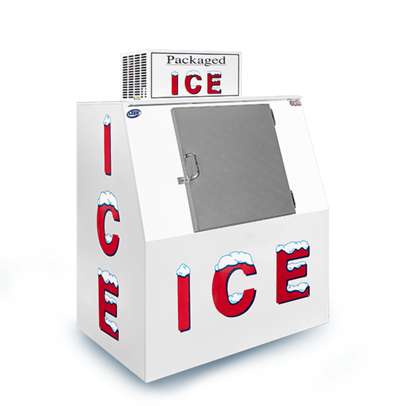 Leer L040SCSP 40 cu. ft. Solid Slant Door Outdoor Ice Merchandiser