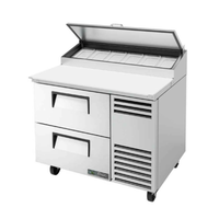 True 44.63-Inch Two-Drawer Refrigerated Pizza Prep Table - TPP-AT-44D-2-HC