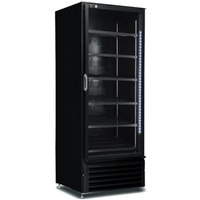 QBD CD26FD-HC 30.6-Inch Black Single Glass Door Display Refrigerator