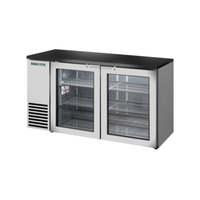 True TBB24-60-2G-Z1-BST-S-1 60-Inch Stainless Steel Two-Door Back Bar Cooler