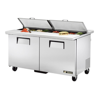 True TSSU-60-16-DS-ST-HC 60-Inch Dual-Access Refrigerated Sandwich and Salad Prep Station