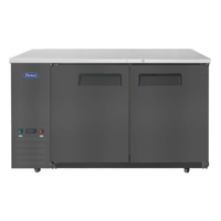 Atosa SBB59GRAUS2 58-Inch Shallow Depth 2-Door Solid Back Bar Cooler, 15 Cu. Ft.