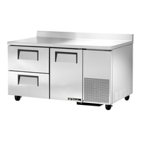 True Refrigeration TWT-60-32D-2-HC 60-Inch Deep Worktop Refrigerator with Door and Drawers