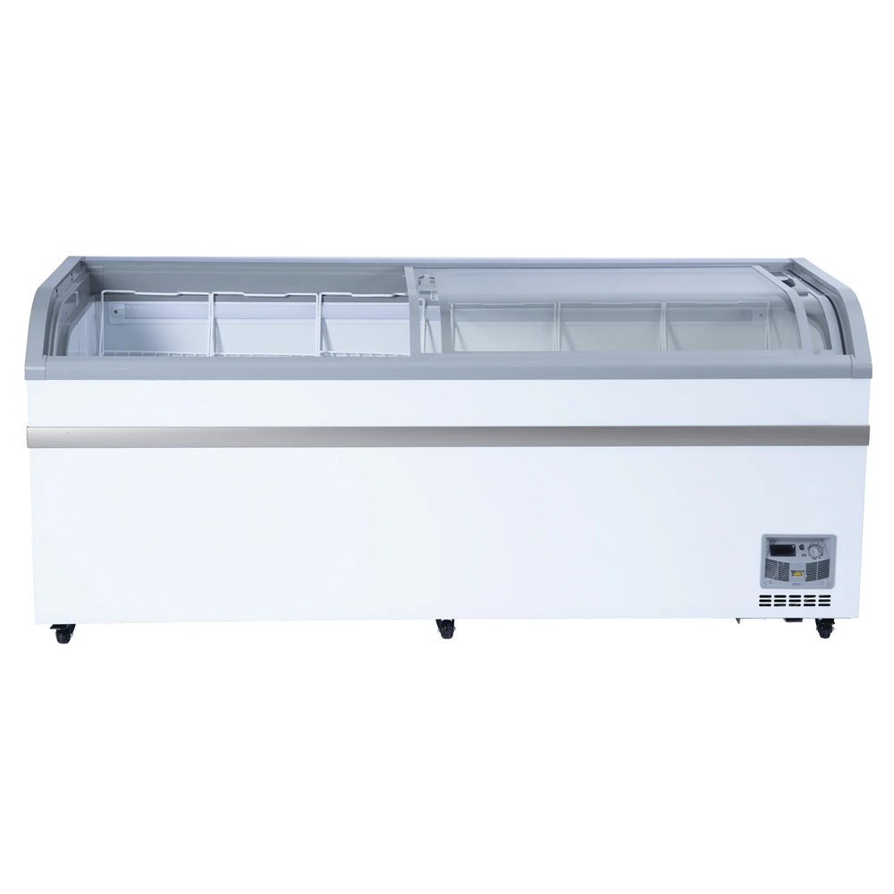 XS-700YX Curved Glass Top Chest Freezer - 79" Width - Toronto Commercial Refrigeration