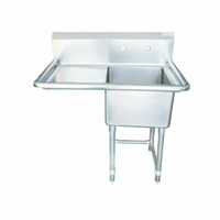 EFI SI818-1L 44.5-Inch Single Compartment Commercial Prep Sink with 24-Inch Left Drainboard