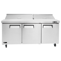 Table de préparation commerciale pour sandwichs et salades EFI Versa-Chill CSDR3-72VC à 3 portes de 72 pouces