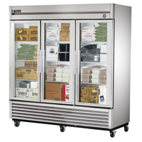 True T-72FG-HC~FGD01 Triple Glass Door Reach-In Commercial Freezer - 78"