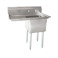 Omcan 25247 Commercial 1-Compartment Stainless Steel Sink with Left Drainboard