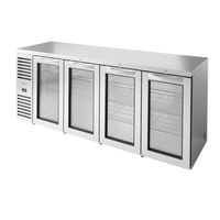 True TBR92-RISZ1-L-S-GGGG-1 92-Inch 4-Glass Door Back Bar Cooler - Stainless Steel, Outdoor Rated