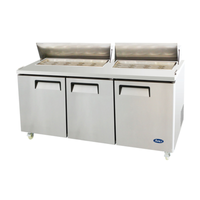 Atosa MSF8304GR 72-Inch Commercial 3-Door Sandwich and Salad Prep Table